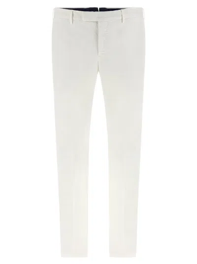Pt Torino White Stretch-design Tapered Trousers In White