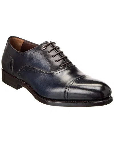 Ferragamo Baron Leather Oxford In Blue