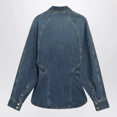 Alaïa Alaia Rounded Blue Denim Shirt Women In Blue