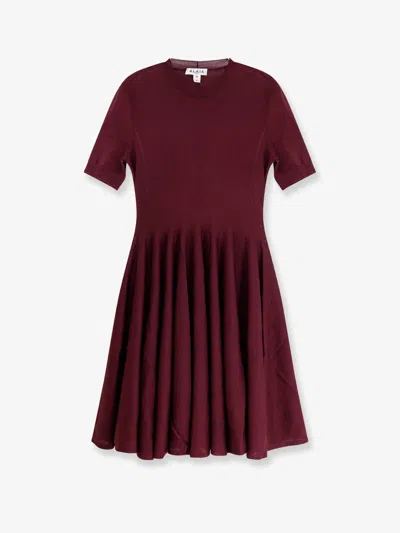 Alaïa Alaia Women Skater Virgin Wool Dress In Burgundy