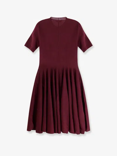 Alaïa Alaia Women Skater Virgin Wool Dress In Burgundy