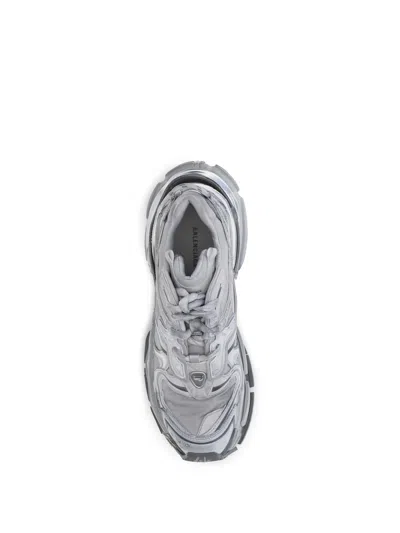 Balenciaga Runner 2.0 Sneakers Grey Silver In Animal Print