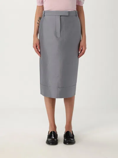 Thom Browne Gray Wool Midi Skirt In Gray