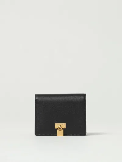 Tom Ford Natural Grain Leather Padlock Compact Wallet In Black