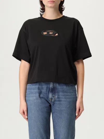 Diesel "t-buxt-crop-od" T-shirt In Black