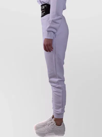 Philipp Plein Trousers Elastic Waistband Ribbed Cuffs In White