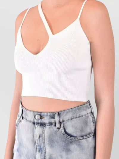 Laneus Cotton-blend Asymmetric Top In White