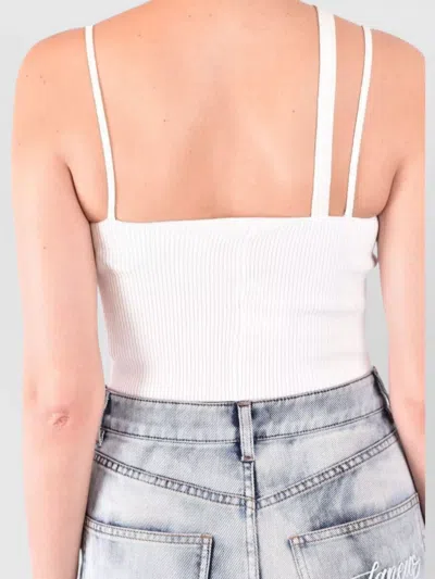 Laneus Cotton-blend Asymmetric Top In White