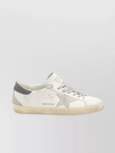 Golden Goose Men Super Star Leather Upper And Heel Suede Star And Spur In White