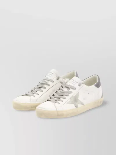 Golden Goose Men Super Star Leather Upper And Heel Suede Star And Spur In White