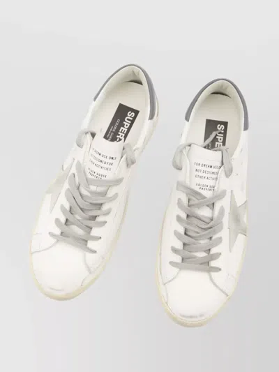 Golden Goose Men Super Star Leather Upper And Heel Suede Star And Spur In White