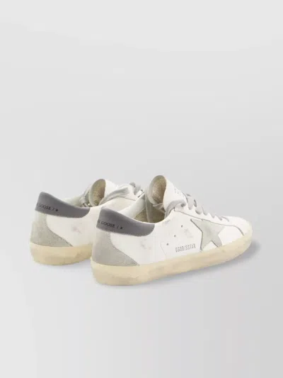 Golden Goose Men Super Star Leather Upper And Heel Suede Star And Spur In White