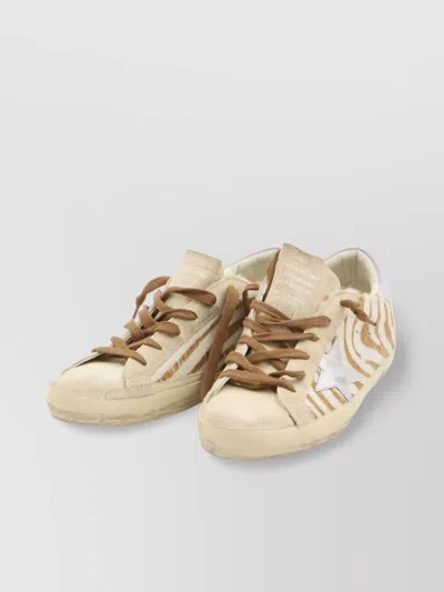 Golden Goose Super-star Sneakers In Zebra Pony Hair In Multi