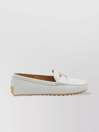 Tod's Urban Leather Loafers With Studs In White