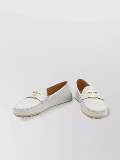 Tod's Urban Leather Loafers With Studs In White