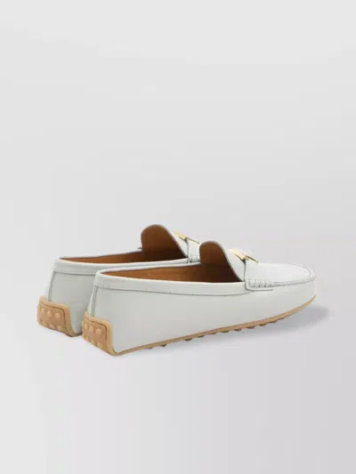Tod's Urban Leather Loafers With Studs In White