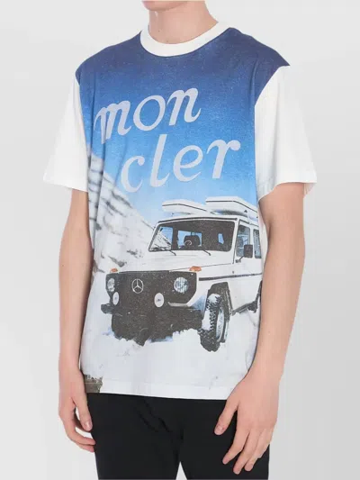 Moncler Printed T-shirt In Blue