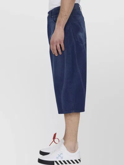 Off-white Body Scan Bermuda Shorts In Blue