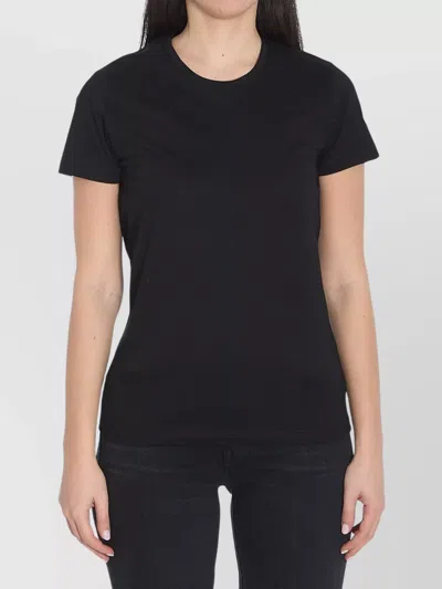 Moncler Crewneck Cotton T-shirt Patch On Sleeve In Black