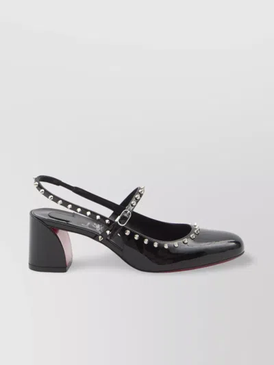Christian Louboutin Mid Heel Pumps Studded Embellishments In Black