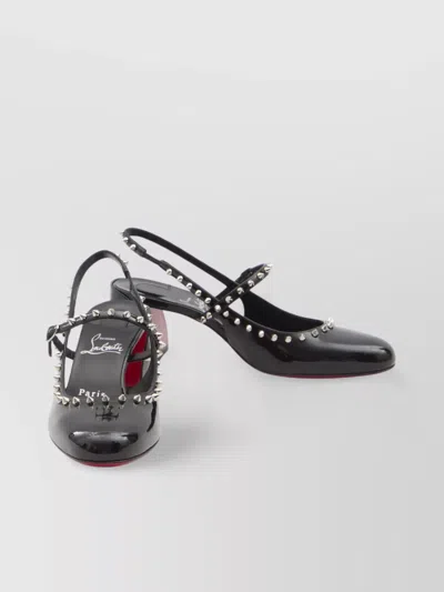 Christian Louboutin Mid Heel Pumps Studded Embellishments In Black