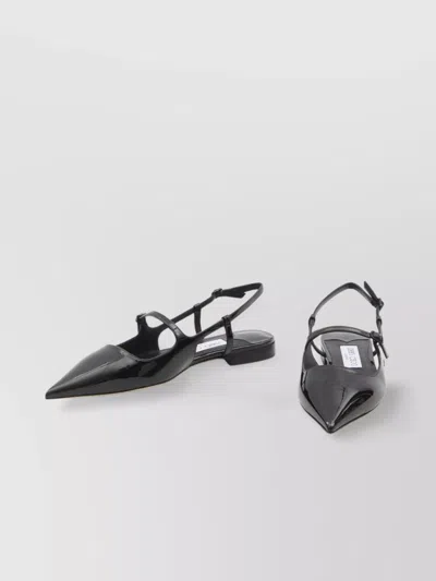 Jimmy Choo Black Patent Leather Didi Flat Shoes In Black