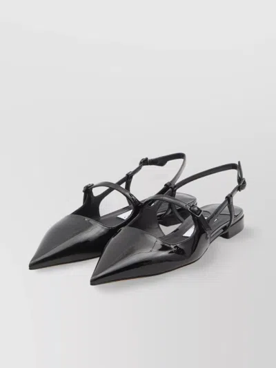 Jimmy Choo Black Patent Leather Didi Flat Shoes In Black