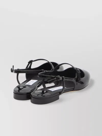 Jimmy Choo Black Patent Leather Didi Flat Shoes In Black