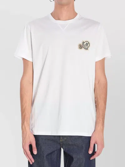 Moncler Double Logo Patch Cotton T-shirt In White