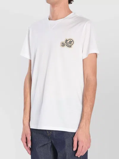 Moncler Double Logo Patch Cotton T-shirt In White