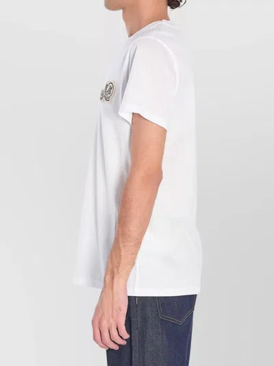 Moncler Double Logo Patch Cotton T-shirt In White