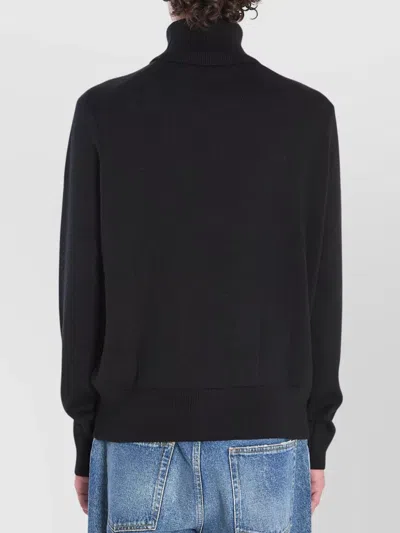 Ami Alexandre Mattiussi Ami Paris Ami De Coeur Midnight Blue Turtleneck In Black