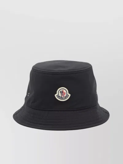 Moncler Cotton Lining Stitched Brim Hat In Black