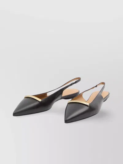 Tod's Leather Flat Ballerinas With Gold-tone Detail In Animal Print