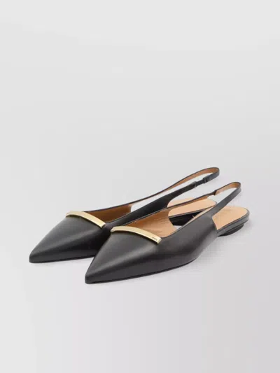 Tod's Leather Flat Ballerinas With Gold-tone Detail In Animal Print