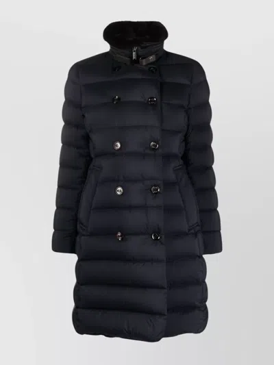 Moorer Double Breasted Long Down Jacket Longan In Black