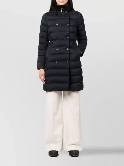 Moorer Double Breasted Long Down Jacket Longan In Black