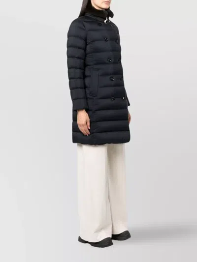 Moorer Double Breasted Long Down Jacket Longan In Black
