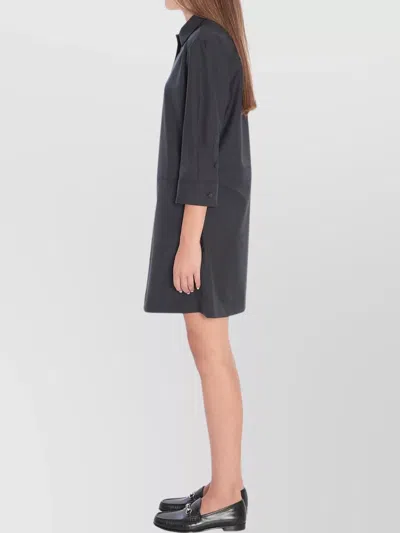 Gucci Womens Horsebit Long-sleeves Wool Mini Dress Ardesia Grey In Black