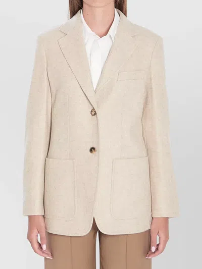 Max Mara Slim Fit Shetland Single-breasted Blazer In Neutral