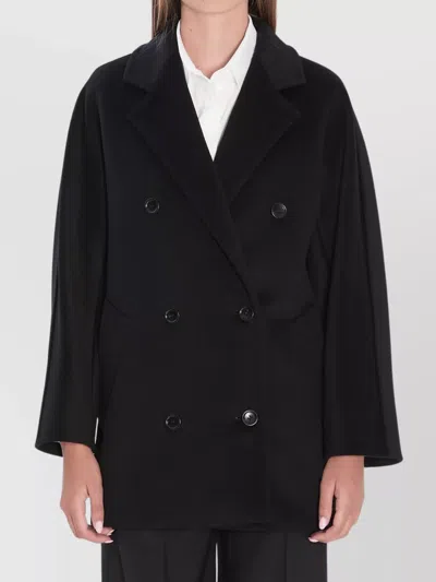 Max Mara Rebus Double-breasted Coat In Black