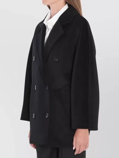 Max Mara Rebus Double-breasted Coat In Black