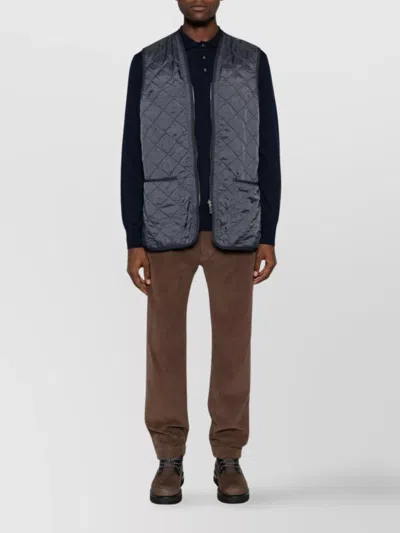 Barbour Quilted Sleeveless Vest Front Pockets In Multi