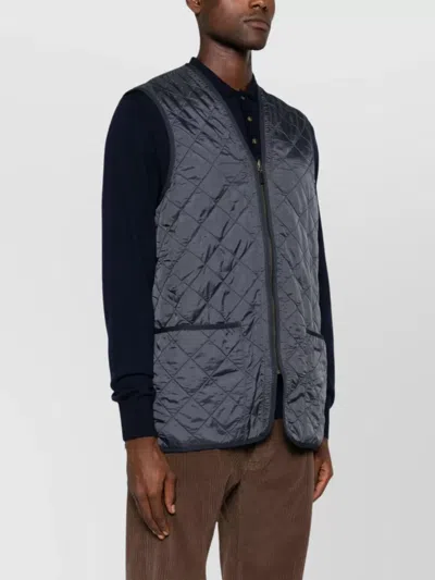 Barbour Quilted Sleeveless Vest Front Pockets In Multi