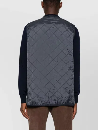 Barbour Quilted Sleeveless Vest Front Pockets In Multi