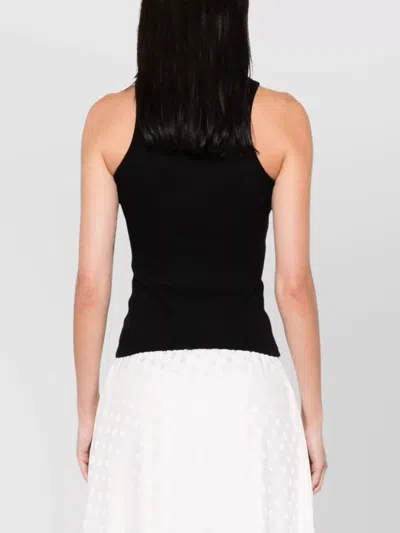 Vivienne Westwood Fitted Black Sleeveless Top With High Neckline In Black