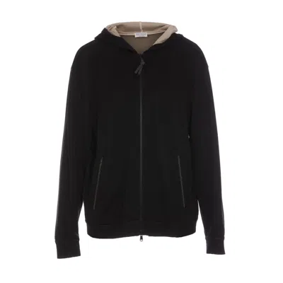Brunello Cucinelli Women's Cotton-silk Sweatshirt Topwear With Jewellery In Black