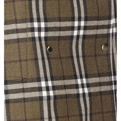 Burberry Check-pattern Wool Mini Skirt In Brown