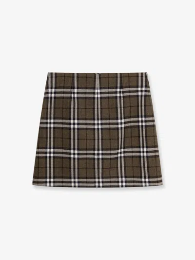 Burberry Check-pattern Wool Mini Skirt In Multi