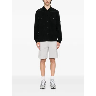 C.p. Company C.p.company Corduroy Buttoned Utility Overshirt In Black